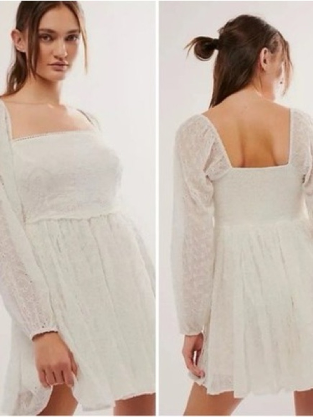 Free People White Malina Embroidered Eyelet Mini Dress NWOT